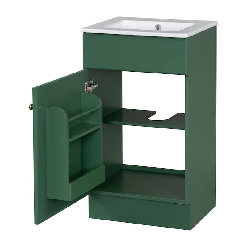 18"Freestanding Bathroom Vanity with Ceramic Sink