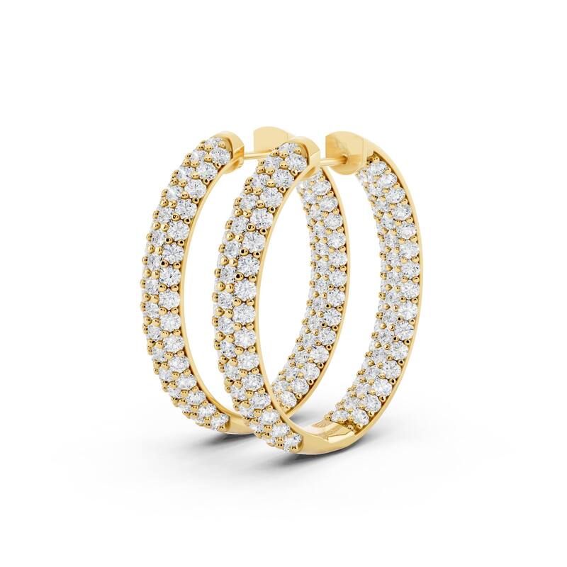 Vault Classic 5.00ct TW Natural Diamond Inside-Out Hoop Earrings (I VS2) - Yellow