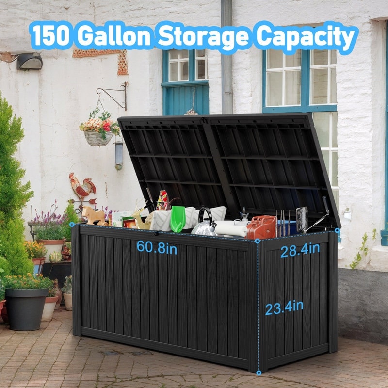 Outdoor Patio Storage Resin Lockable Deck Box - Picture 24 of 100