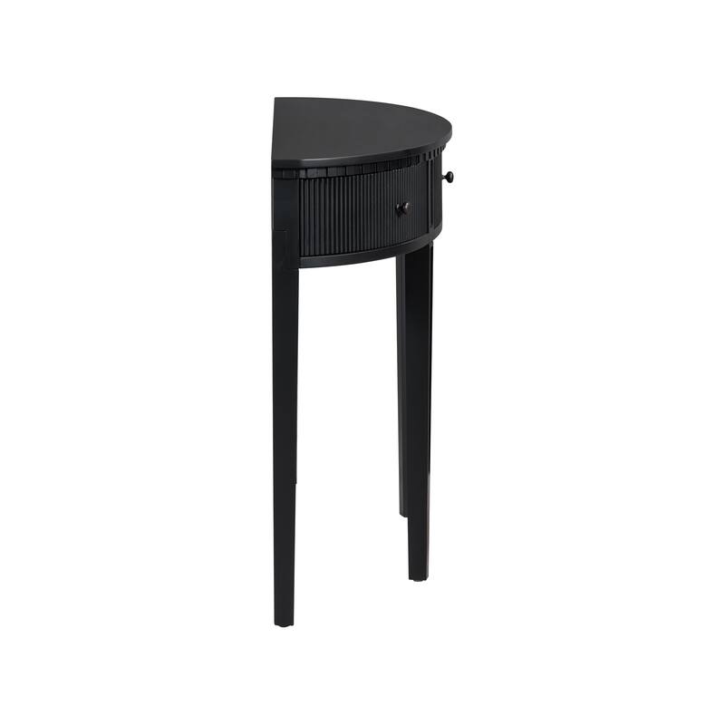 Curved Console Table with Vertical Stripe Drawer Fronts and 4 Legs