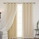 preview thumbnail 9 of 18, Aurora Home Mix and Match Blackout Sheer 4-piece Curtain Panel Set 52"W X 63"L - Wheat