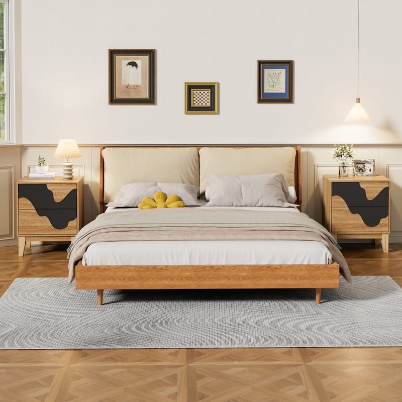 2 Drawer Dresser End Table Bedside Furniture 2 Set Nightstand