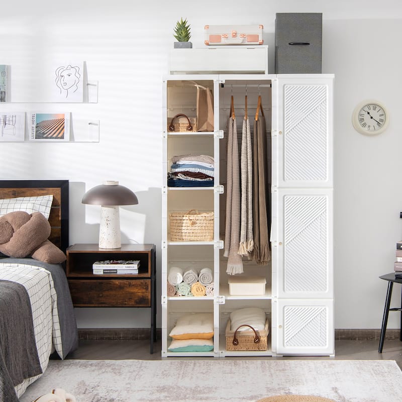 Costway Portable Closet Clothes Modern Foldable Armoire Wardrobe - See Details