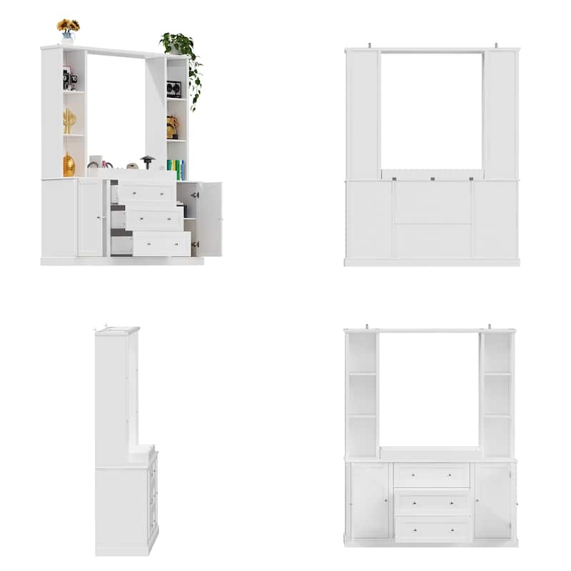 Dresser Storage Cabinet with Drawers and Adjustable Shelves, Diaper Changing Table, Display Shelf, Bookshelf