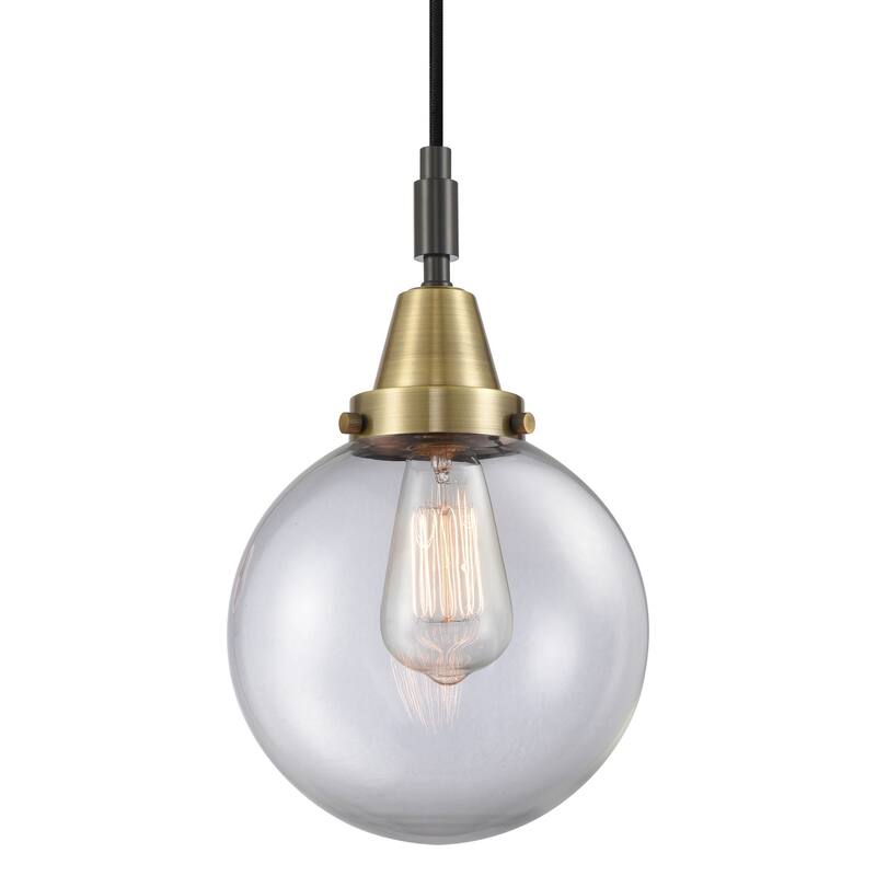 Innovations Lighting 447-1P-G202-8 Beacon 8" Wide Mini Pendant with - Black Antique Brass