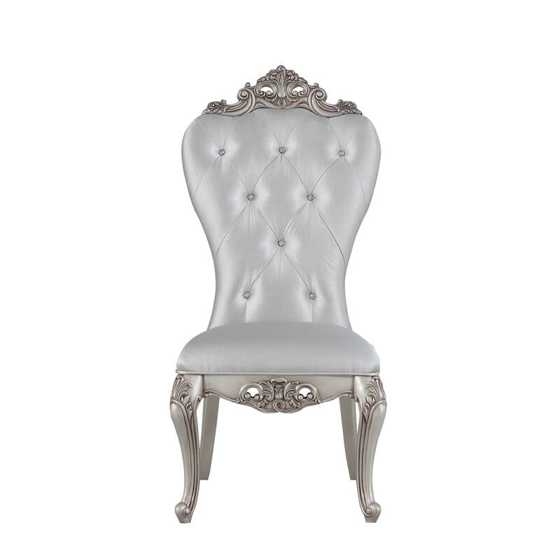 Cream and Golden Ivory Tufted Side Chairs (Set of 2)