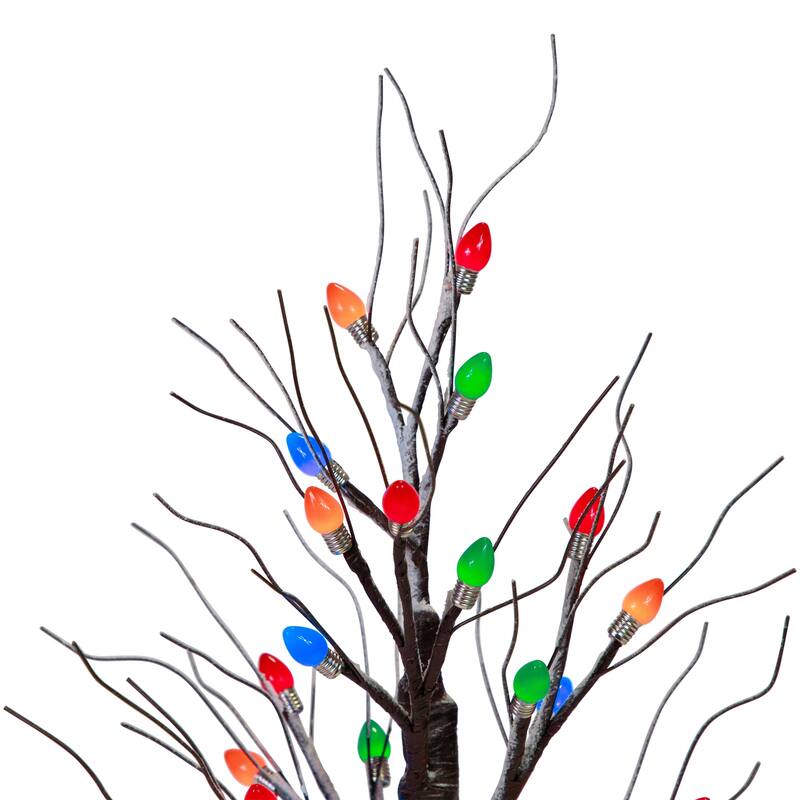 24" LED Lighted Frosted Tabletop Christmas Tree - Multi-Color lights