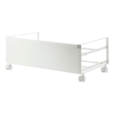 Yamazaki Home Rolling Shoe Rack, Steel, Holds 4 shoes, 6 heels, Holds 4.4 lbs, Wheels, Minimal Assembly