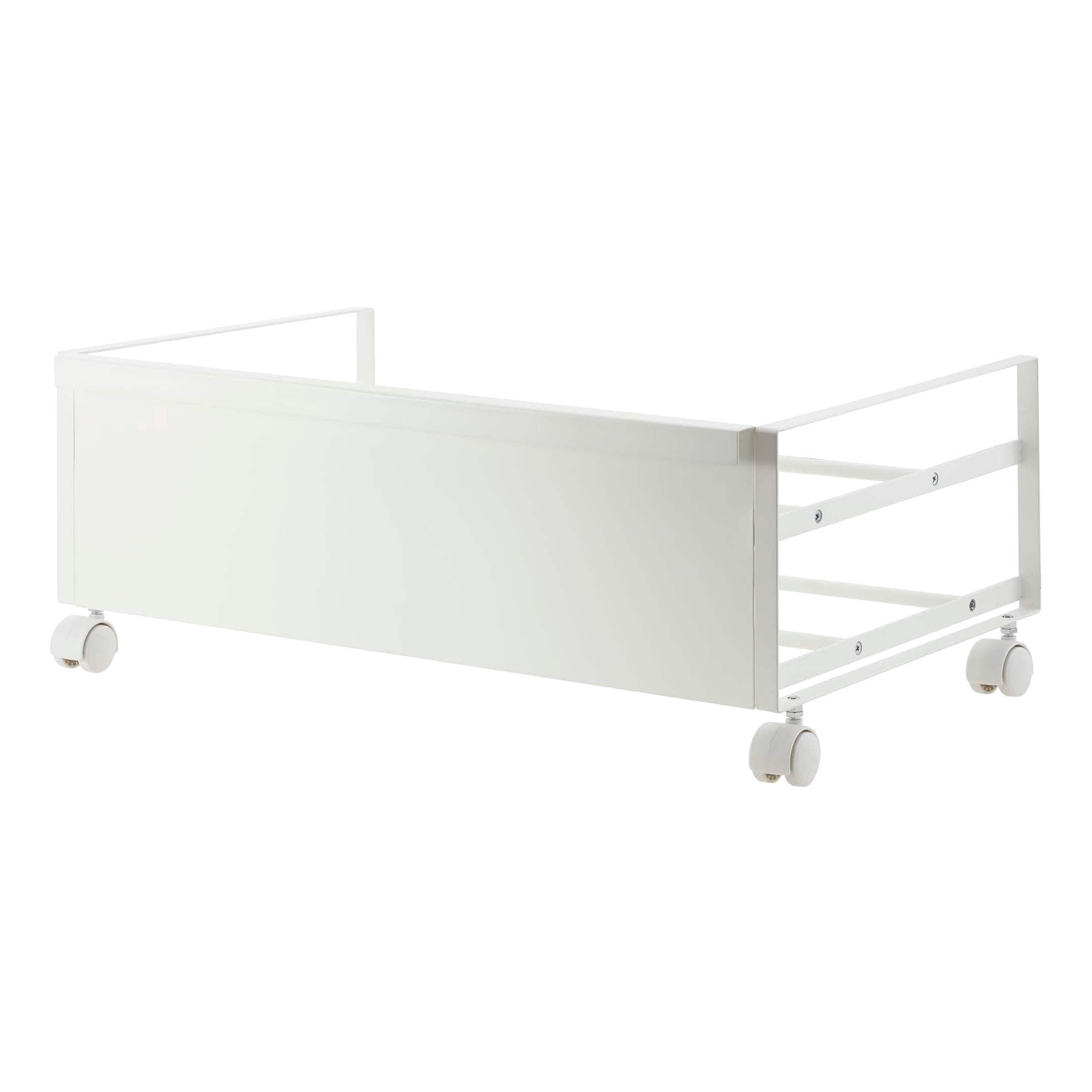 Yamazaki Home Rolling Shoe Rack, Steel, Holds 4 shoes, 6 heels, Holds 4.4 lbs, Wheels, Minimal Assembly