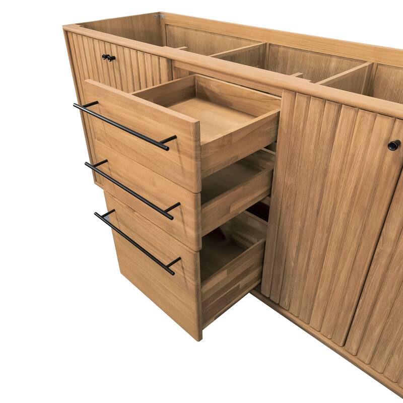 Avanity Parker Bathroom Vanity in Natural Teak with Carrara White Marble Top