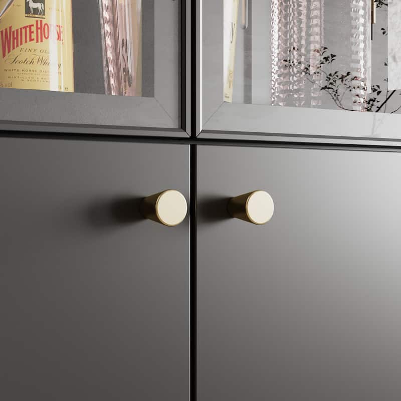 LED Glass Display Cabinet with Aluminum Alloy Frame Glass Door Showcase Wine Storage Cabinet