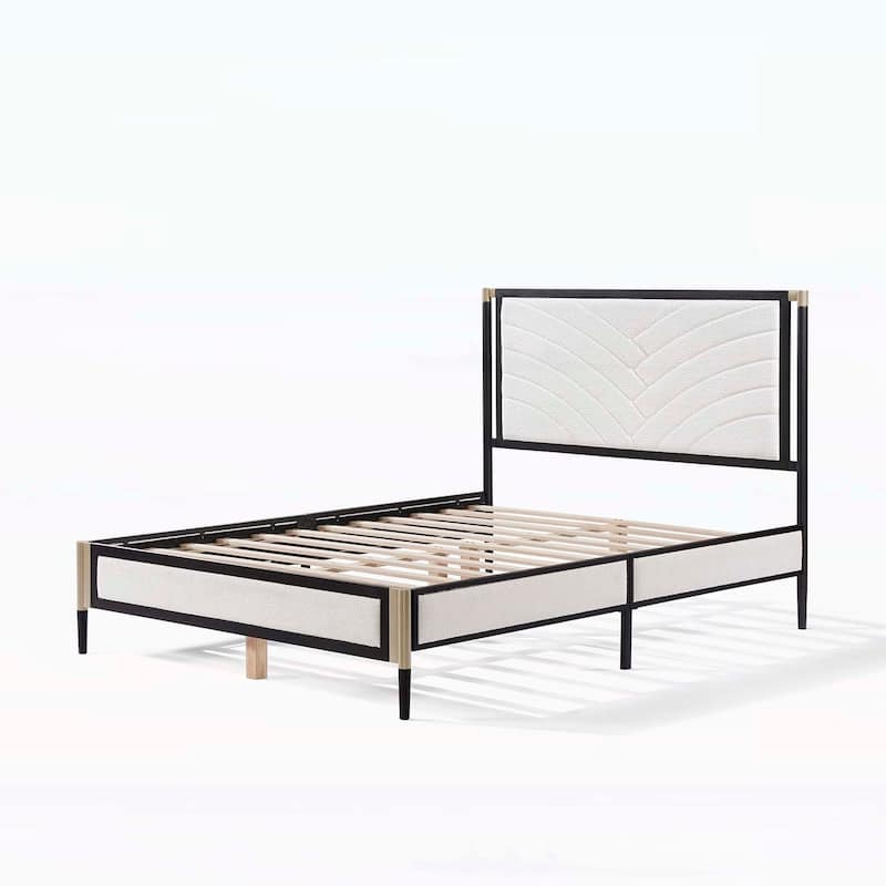 Exquisite Metal Bed with Headboard for Dreamy Sleep