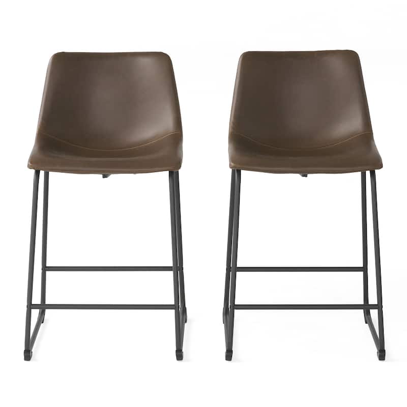 Cedric Faux Leather Counter Stool (Set of 2) by Christopher Knight Home