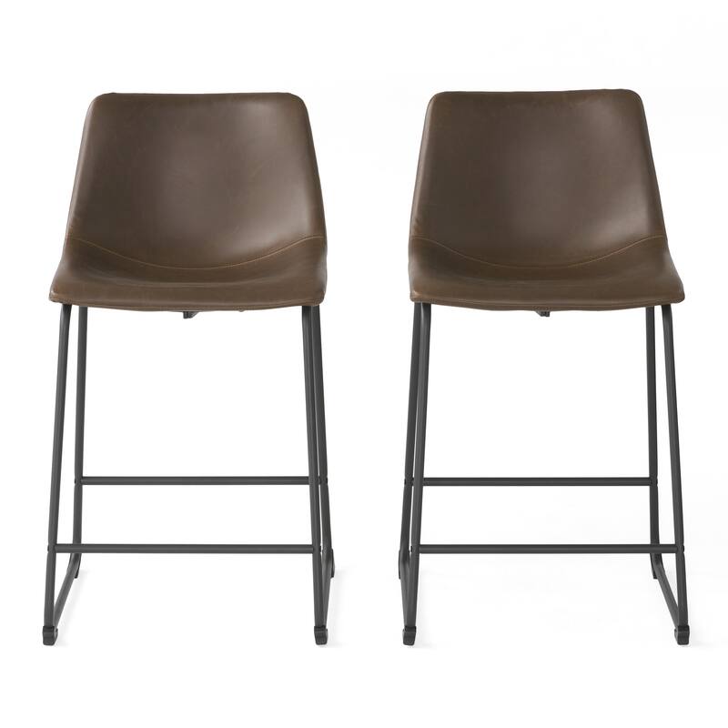 Cedric Faux Leather Counter Stool (Set of 2) by Christopher Knight Home