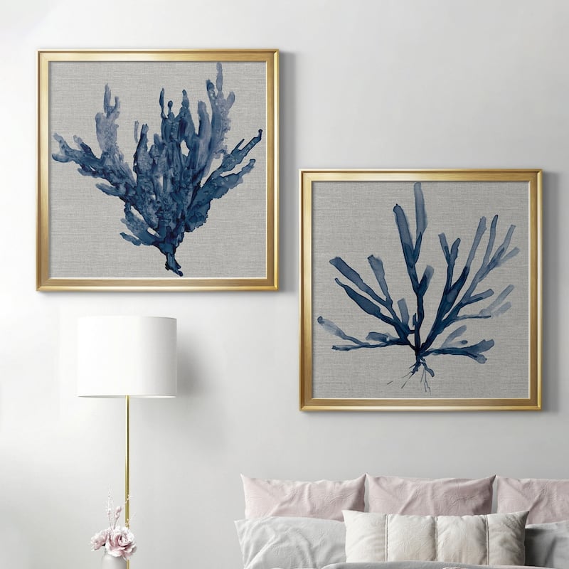 Linen Sea Coral I Premium Framed Canvas - Ready to Hang