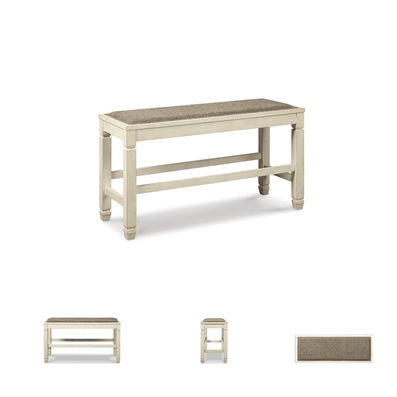 Bolanburg Casual DBL Counter Upholstered Bench, White