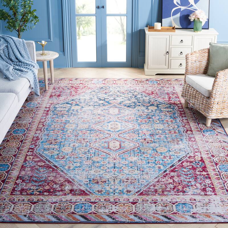SAFAVIEH Tucson Machine Washable Slip Resistant Celestine Traditional Rug