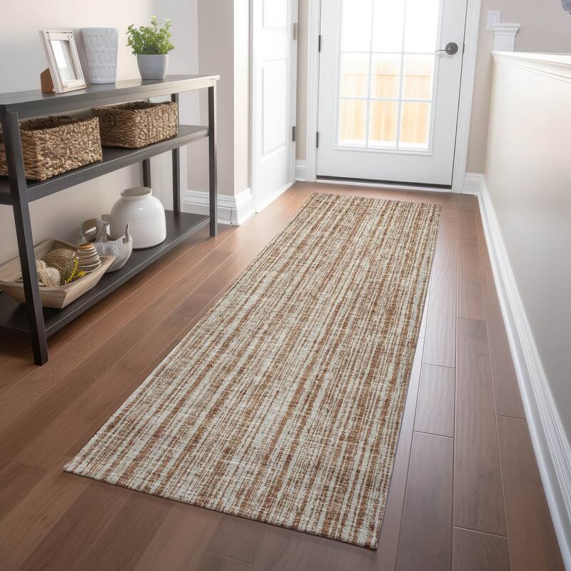 Premium Washable Super Soft Striped Mayfield Rug - Paprika - 2' 3" x 7' 6"