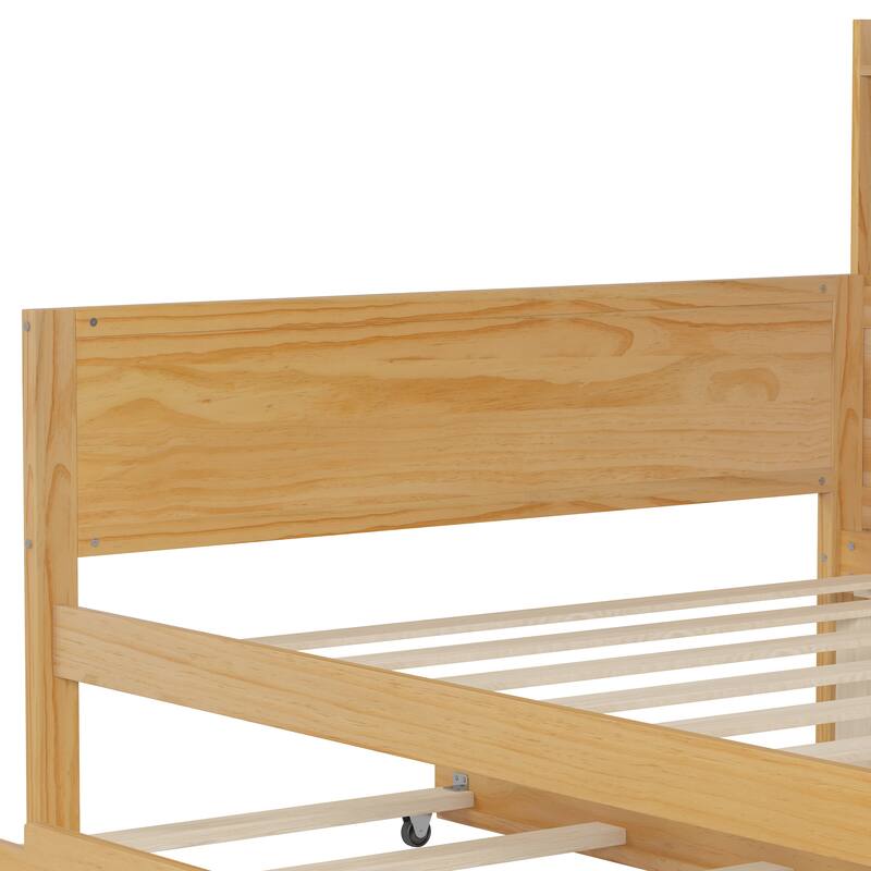 Twin Size Daybed with Storage Shelves, Trundle Bed, and Study Desk