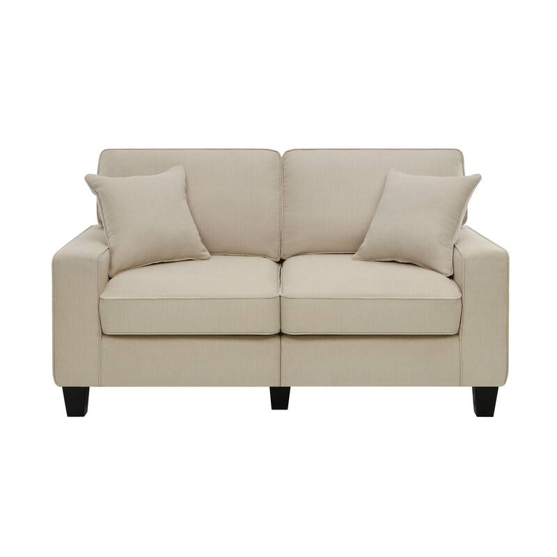 Serta Palisades Upholstered 61" Sofas for Living Room Modern Design Couch, Straight Arms, Tool-Free Assembly