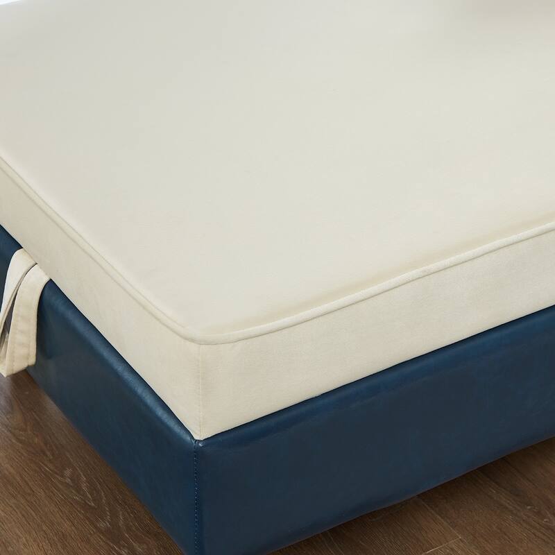 65" Storage Chaise Lounge Sofa with PU and Velvet Upholstery, Modern Sleeper Sofa with Hidden Storage