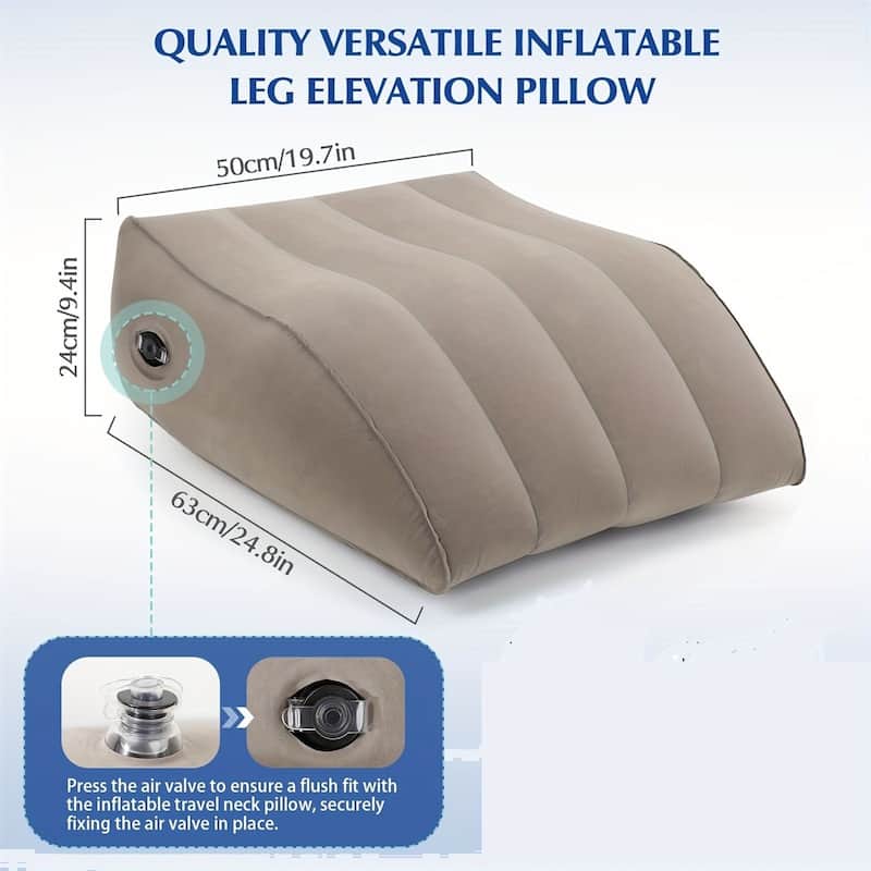 Multifunctional Inflatable Leg Lift Pillow, Portable Wedge Pillow with a Storage Bag - Grey