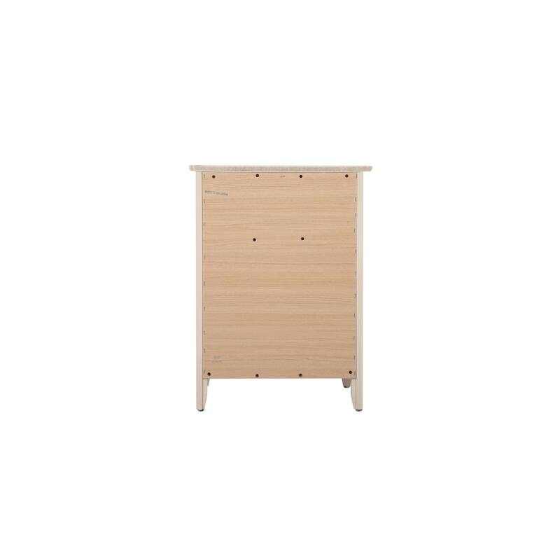 Beige Nightstand 28x23x17 with Three Drawers, Contemporary Bedside Table for Bedroom Storage and Rich Stylish Finish