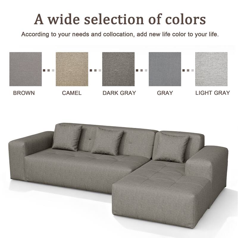 Outdoor Upholstered Chaise Modular Sectional Sofa Set