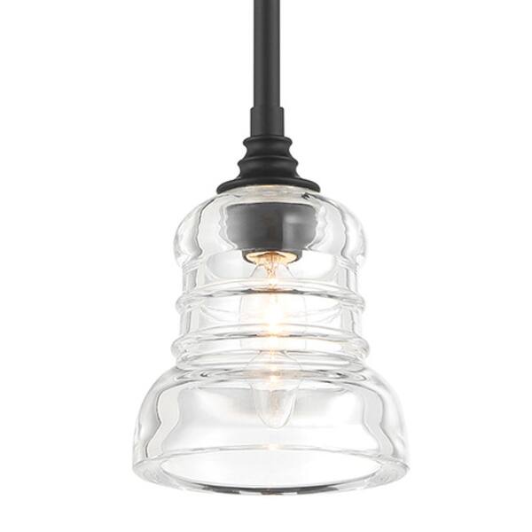 slide 2 of 11, Crystorama Lighting Group GRG-1040 Gregory 5" Wide Mini Pendant / Matte Black