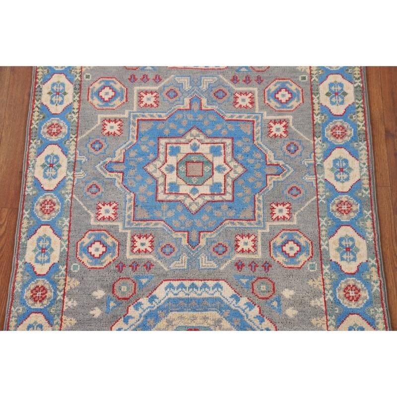 Kazak Accent Rug Handmade Traditional Foyer Wool Carpet - 2'9" x 4'0"