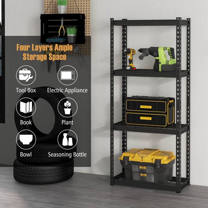 Costway 1/2/3/4 PCS 4-Tier Metal Shelving Unit Heavy Duty Wire Storage