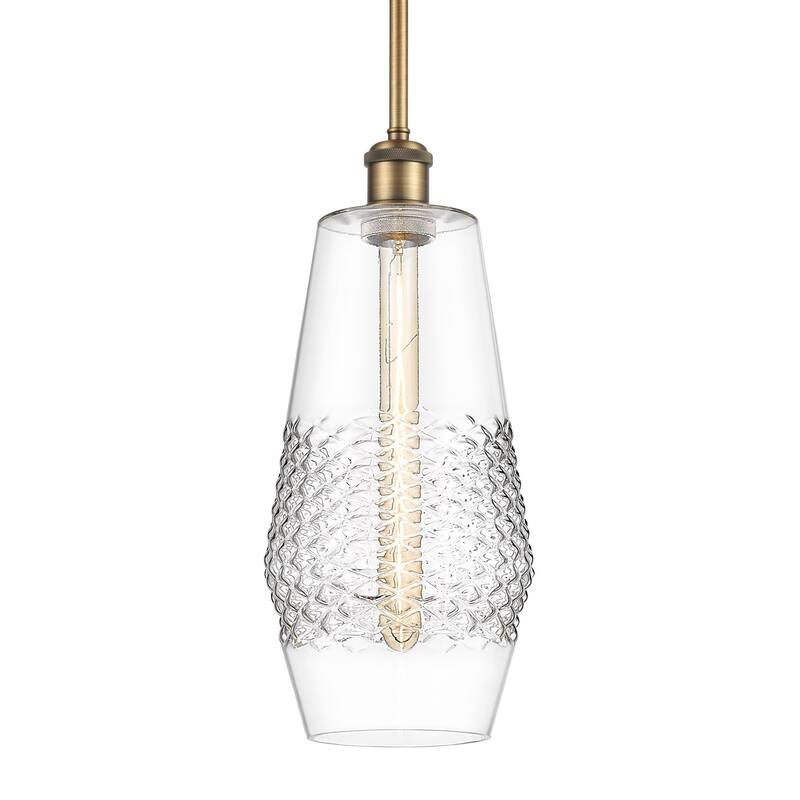 Innovations Lighting 516-1S-17-7 Windham Pendant Windham 7" Wide Mini - Brushed Brass / Clear