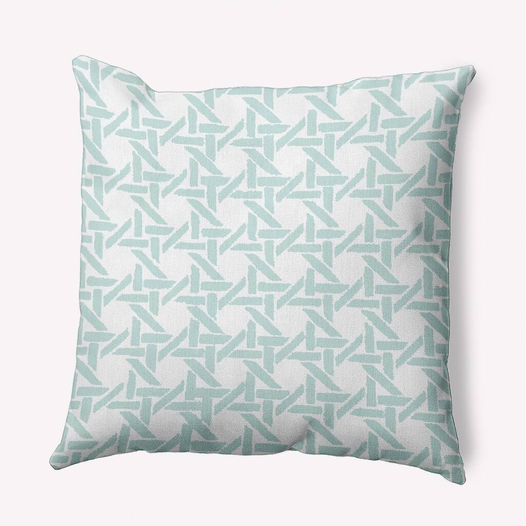 20 x 20 Inch Rattan Geometric Geometric Print Outdoor Pillow