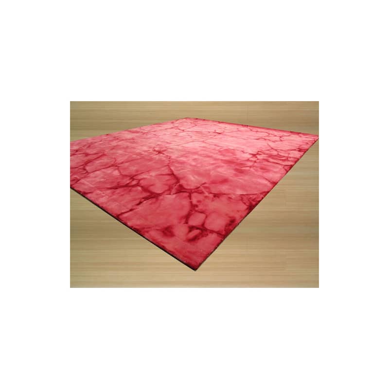 Handmade Pink Wool Dip-Dyed Rectangle Rug, 3' x 5', Contemporary Modern Home Accent - L