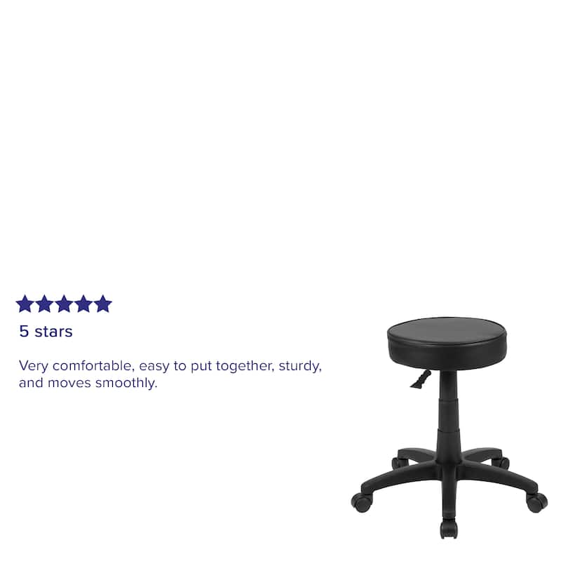Adjustable Doctors Stool on Wheels with Ergonomic Molded Seat