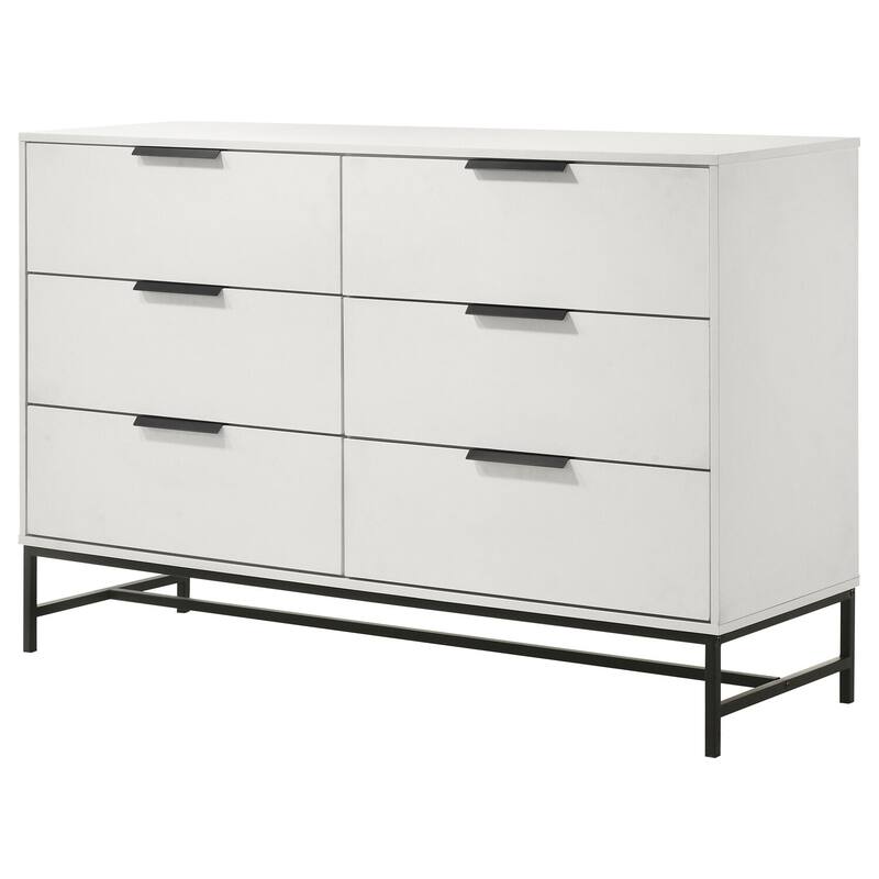 6-Drawer White Bedroom Dresser with Smooth Glide Drawers, Clean Modern Design, and Ample Storage Capacity