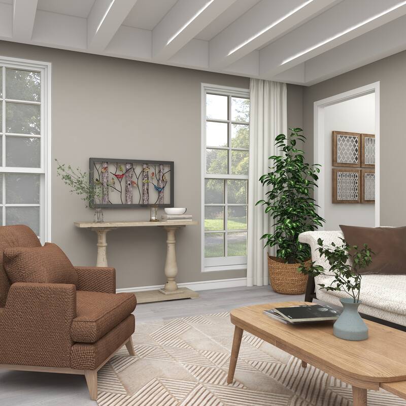 Black Metal Bird Wall Decor with Tree Branches and Colorful Leaves