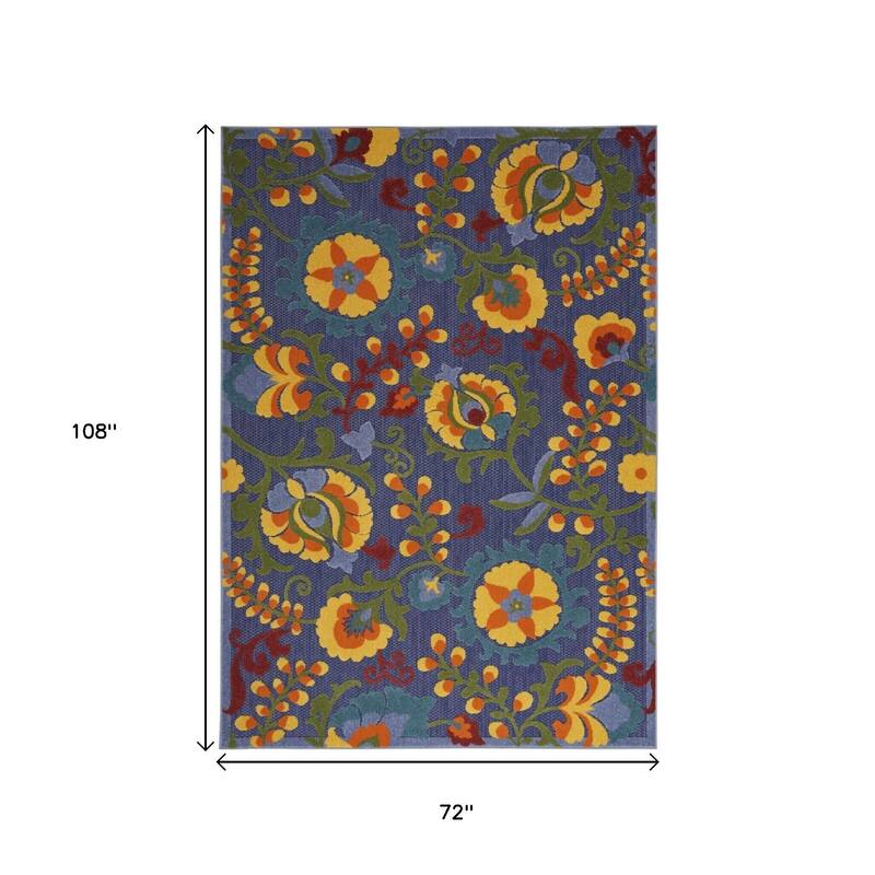 HomeRoots Contemporary Rectangle Outdoor Rug - 6' X 9'