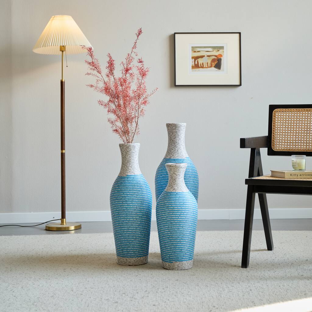 Set of 3 Classic Artificial Decorative Desktop Floor Vases