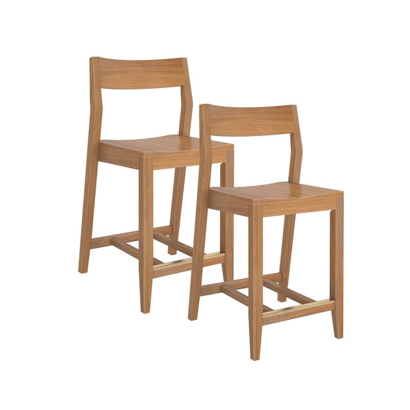 Plank and Beam Modern Counter Height Solid Wood Dining Chair - Set of 2
