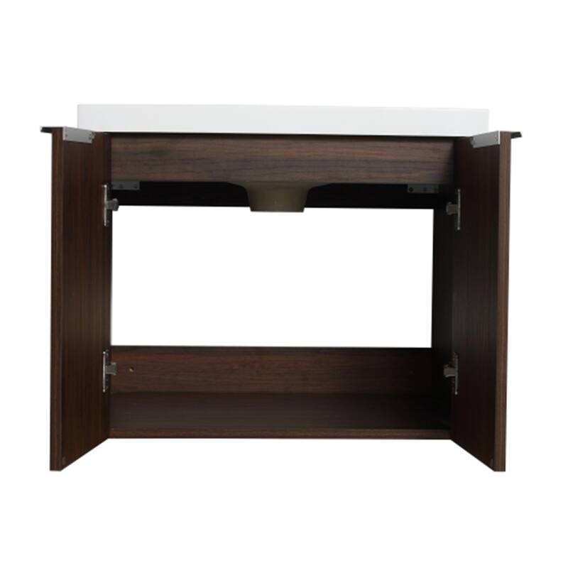 24 Inch Float Mounting Bathroom Cabinet with Sink, Soft Close Doors