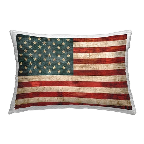slide 2 of 7, Stupell Rustic American Flag Printed Outdoor Throw Pillow Design by Luke Wilson