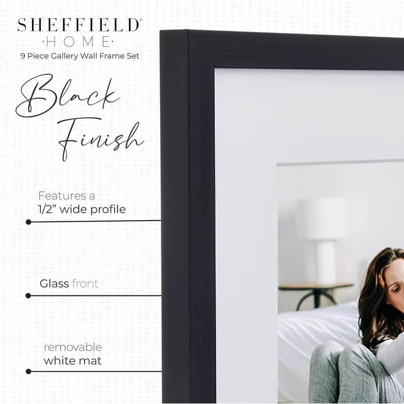Sheffield Home 9 Piece Gallery Wall Frame Set,