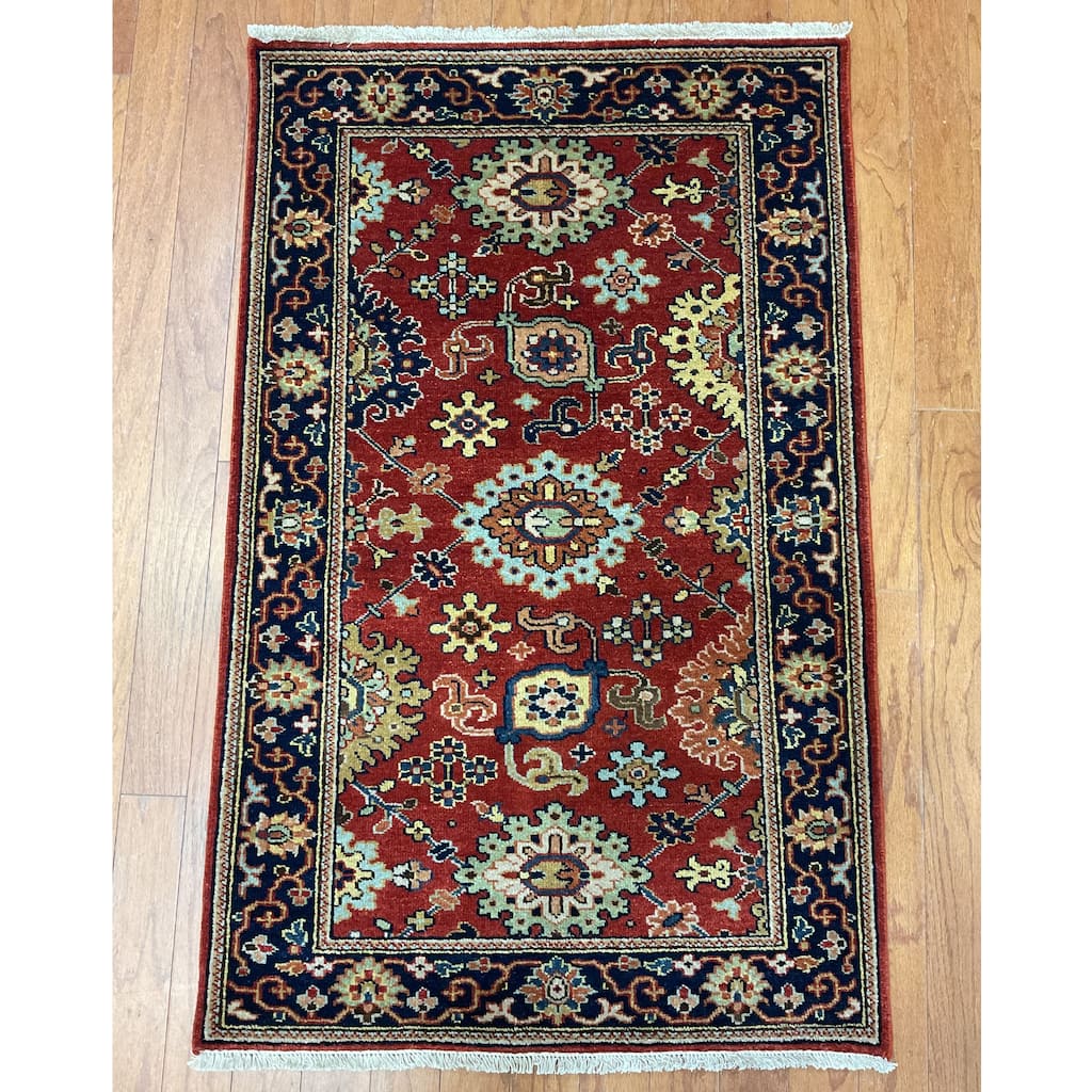 HERAT ORIENTAL Hand-knotted2'6 x 4' Indo Serapi Wool Rug - 2'6" x 4'