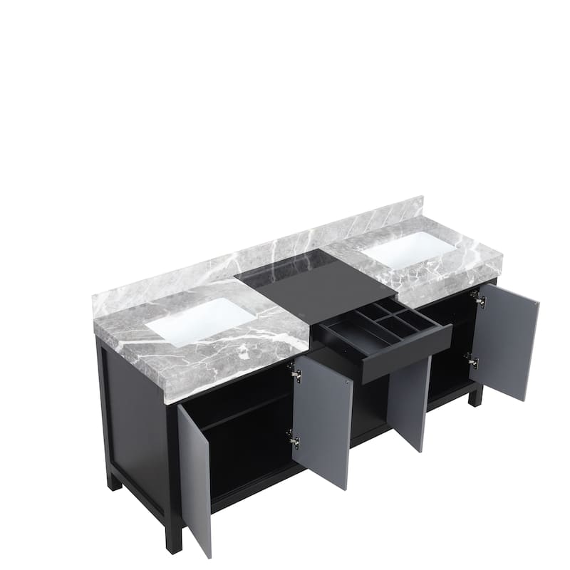 Lexora Zilara Bathroom Vanity in Black and Grey With Contertop