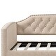 preview thumbnail 8 of 9, Beige Twin Size Daybed wTrundle Curved Arms Button Tufting Sofa Bed
