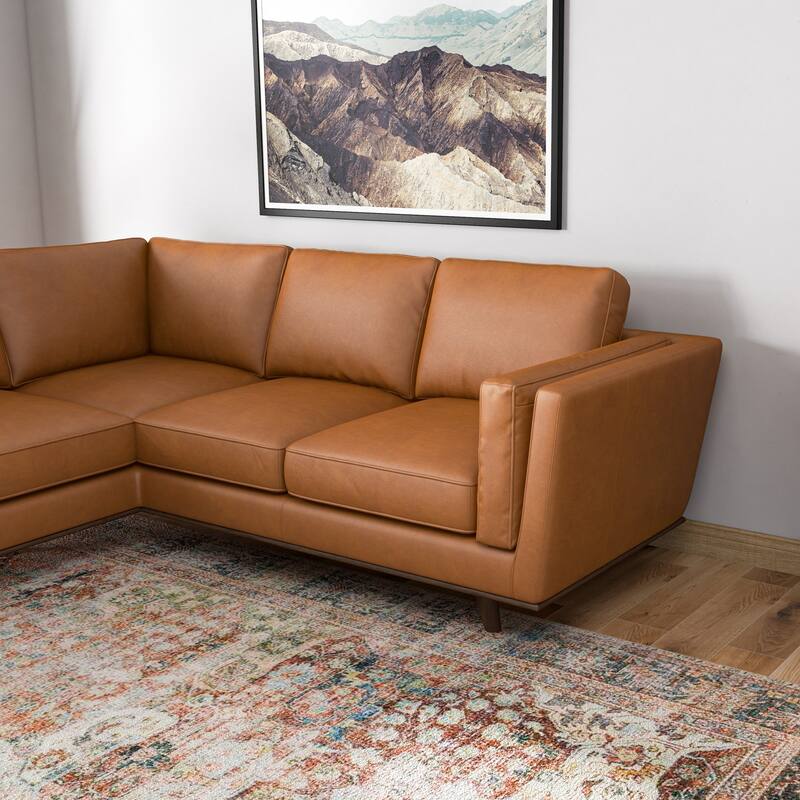Elisa Mid Century Pillow Back Symmetrical Corner Sofa