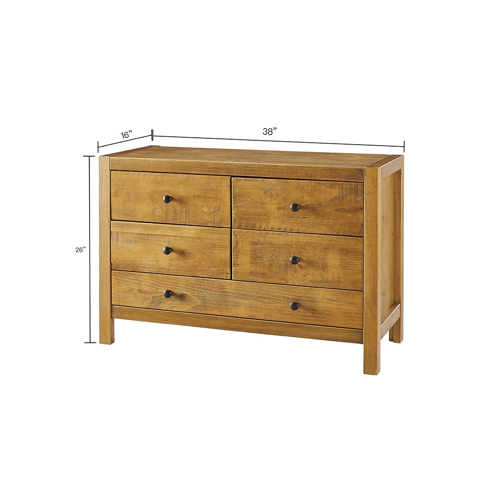Musehomeinc rustic wood 3 drawer dresser finish sale