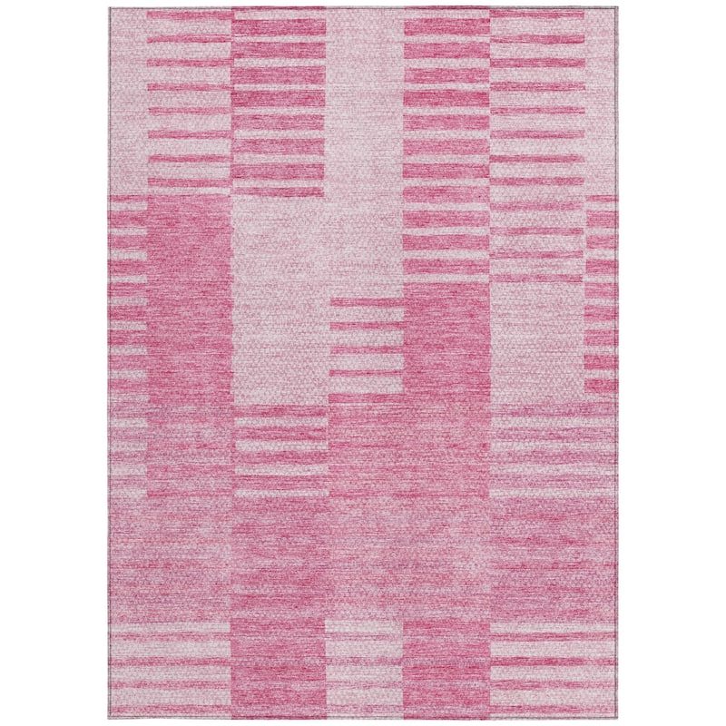 HomeRoots Striped Transitional Rectangle Outdoor Rug