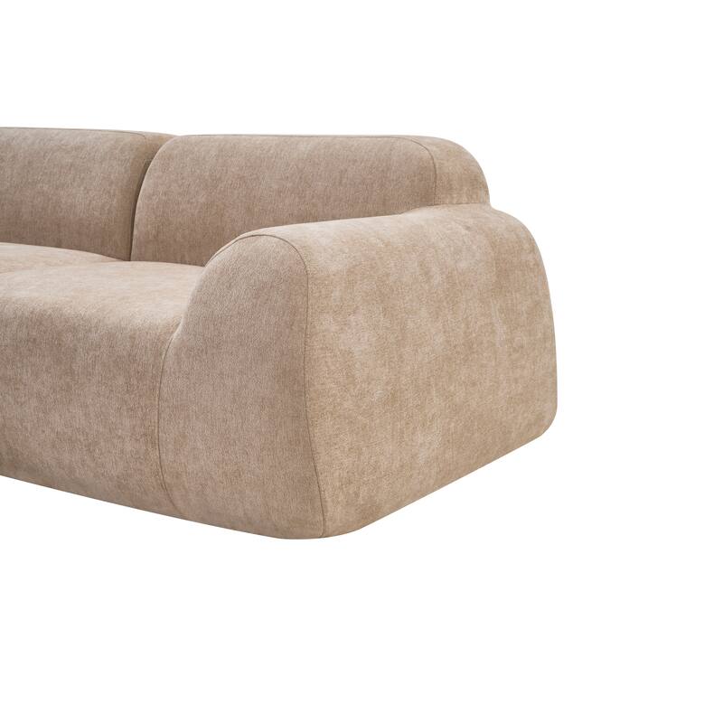 Boneless Sectional Cloud Couch Sofa for Living Room, 118" L-Shape Modular Velvet Sofa Modern Lounge Sleeper Couches with Chaise